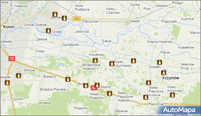 mapa Rożek Brzeziński, Rożek Brzeziński na mapie Targeo