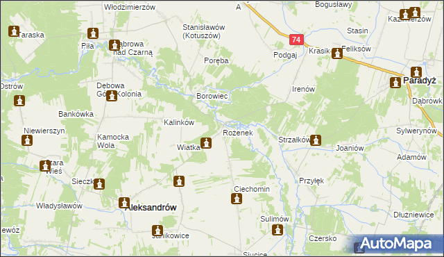 mapa Rożenek, Rożenek na mapie Targeo