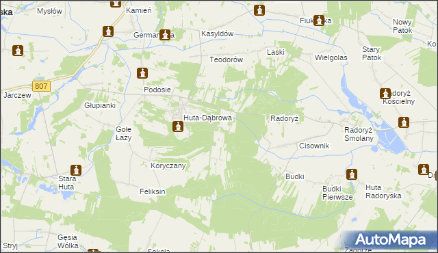 mapa Rozłąki, Rozłąki na mapie Targeo