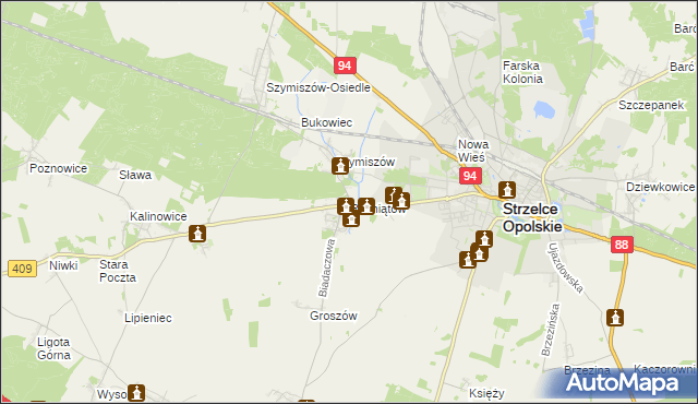 mapa Rożniątów, Rożniątów na mapie Targeo