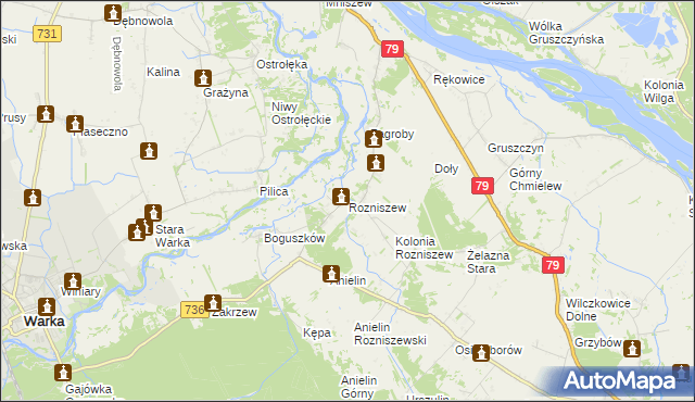 mapa Rozniszew, Rozniszew na mapie Targeo