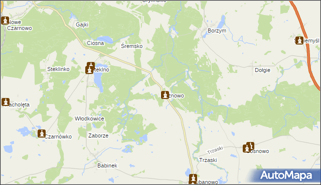 mapa Rożnowo gmina Banie, Rożnowo gmina Banie na mapie Targeo