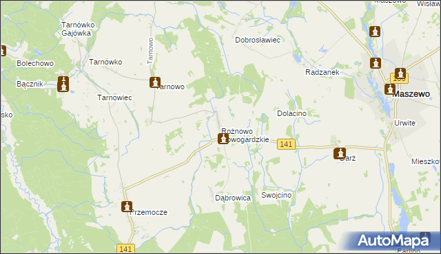 mapa Rożnowo Nowogardzkie, Rożnowo Nowogardzkie na mapie Targeo