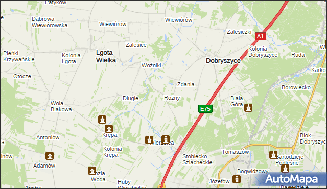 mapa Rożny, Rożny na mapie Targeo