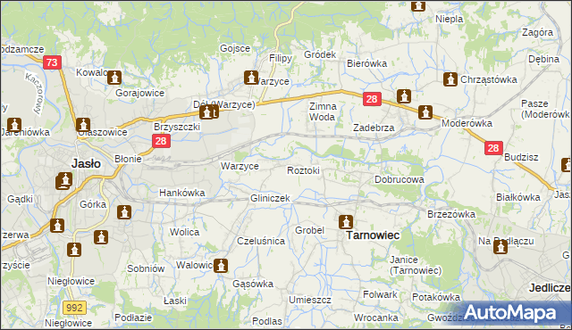 mapa Roztoki gmina Tarnowiec, Roztoki gmina Tarnowiec na mapie Targeo