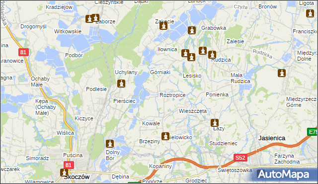 mapa Roztropice, Roztropice na mapie Targeo