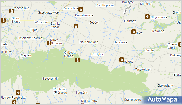 mapa Roztylice, Roztylice na mapie Targeo