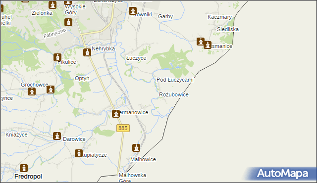 mapa Rożubowice, Rożubowice na mapie Targeo