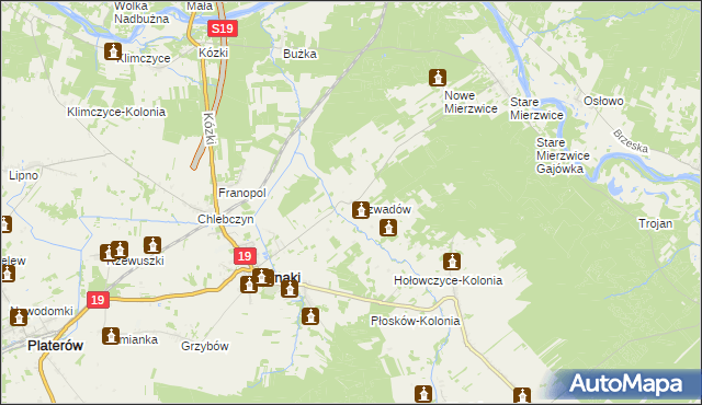 mapa Rozwadów gmina Sarnaki, Rozwadów gmina Sarnaki na mapie Targeo