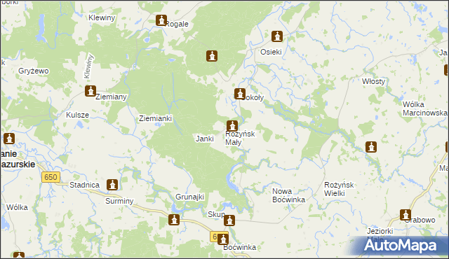 mapa Rożyńsk Mały, Rożyńsk Mały na mapie Targeo