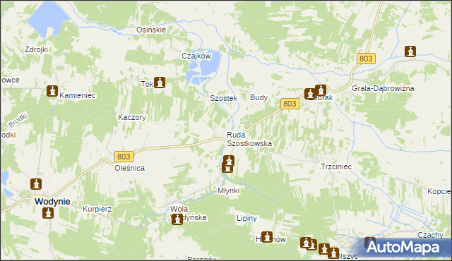 mapa Ruda Szostkowska, Ruda Szostkowska na mapie Targeo