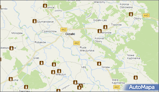 mapa Ruda Wieczyńska, Ruda Wieczyńska na mapie Targeo