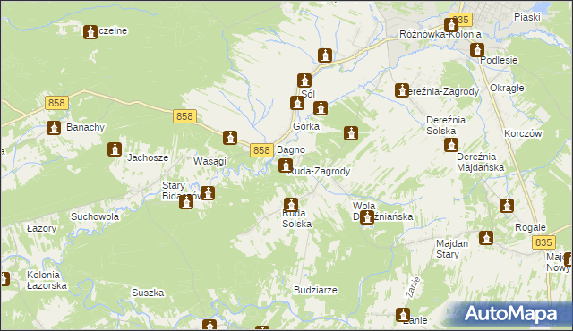 mapa Ruda-Zagrody, Ruda-Zagrody na mapie Targeo