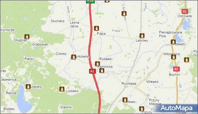 mapa Rudawki, Rudawki na mapie Targeo