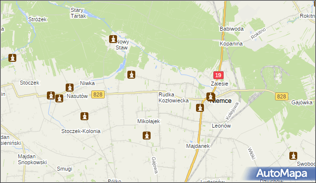 mapa Rudka Kozłowiecka, Rudka Kozłowiecka na mapie Targeo