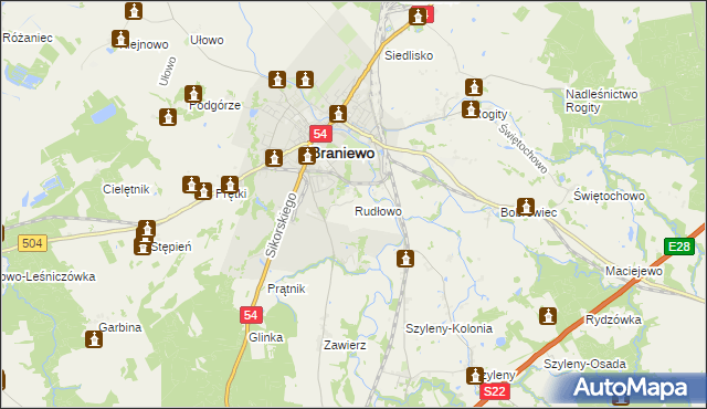 mapa Rudłowo, Rudłowo na mapie Targeo
