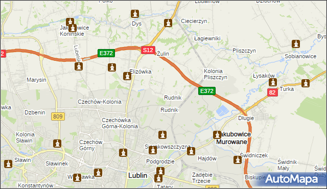 mapa Rudnik gmina Wólka, Rudnik gmina Wólka na mapie Targeo