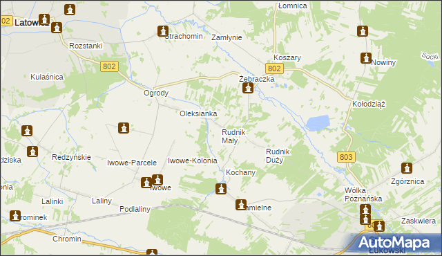 mapa Rudnik Mały gmina Wodynie, Rudnik Mały gmina Wodynie na mapie Targeo