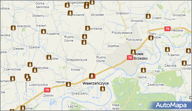 mapa Rudno Dolne, Rudno Dolne na mapie Targeo