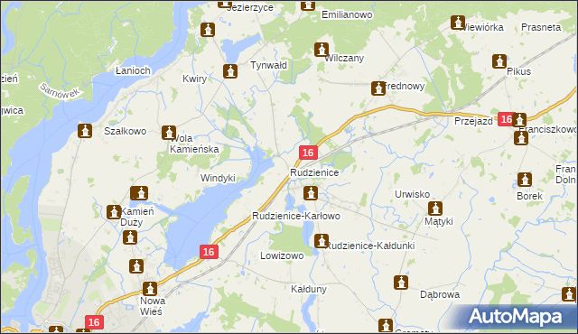 mapa Rudzienice, Rudzienice na mapie Targeo