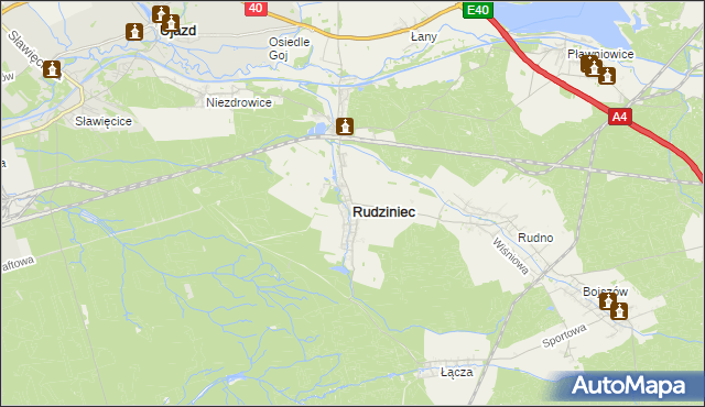 mapa Rudziniec, Rudziniec na mapie Targeo