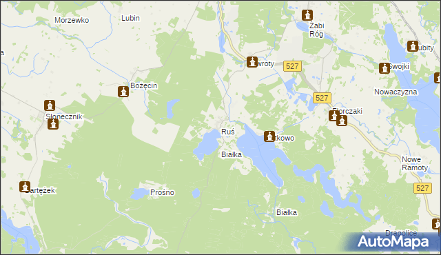 mapa Ruś gmina Morąg, Ruś gmina Morąg na mapie Targeo