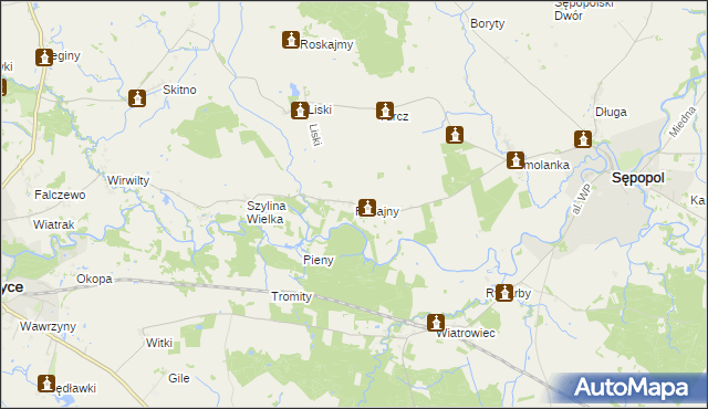 mapa Rusajny, Rusajny na mapie Targeo