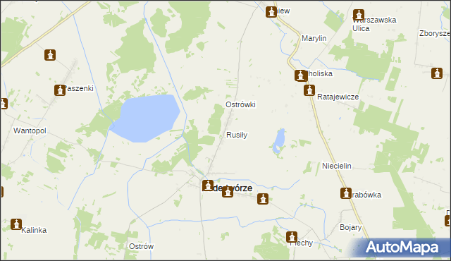 mapa Rusiły, Rusiły na mapie Targeo