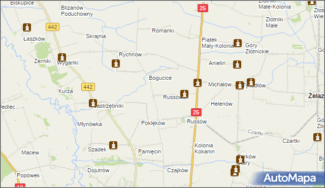 mapa Russówek, Russówek na mapie Targeo