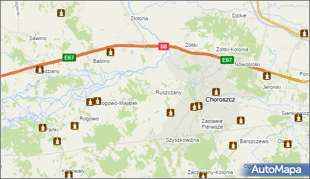 mapa Ruszczany, Ruszczany na mapie Targeo