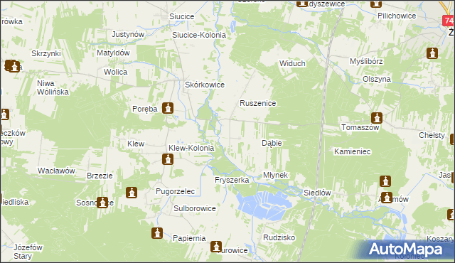 mapa Ruszenice-Kolonia, Ruszenice-Kolonia na mapie Targeo