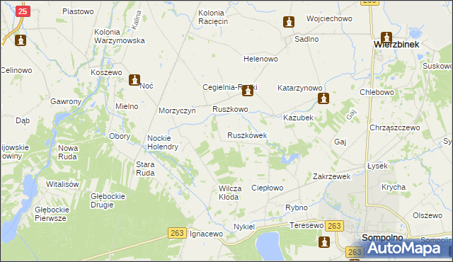 mapa Ruszkówek, Ruszkówek na mapie Targeo