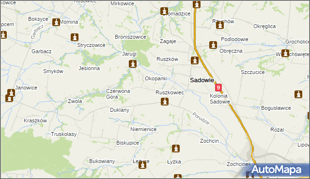 mapa Ruszkowiec, Ruszkowiec na mapie Targeo