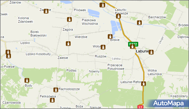 mapa Ruszów gmina Łabunie, Ruszów gmina Łabunie na mapie Targeo