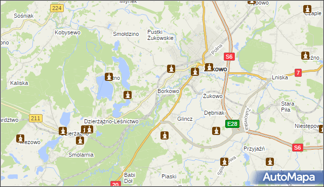 mapa Rutki gmina Żukowo, Rutki gmina Żukowo na mapie Targeo