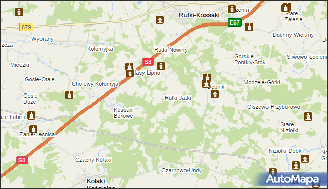 mapa Rutki-Jatki, Rutki-Jatki na mapie Targeo