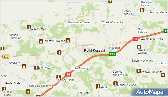 mapa Rutki-Kossaki, Rutki-Kossaki na mapie Targeo