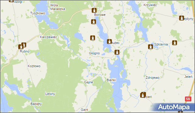 mapa Rutkowo gmina Piecki, Rutkowo gmina Piecki na mapie Targeo