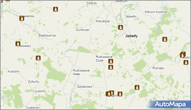 mapa Rutkowskie Duże, Rutkowskie Duże na mapie Targeo