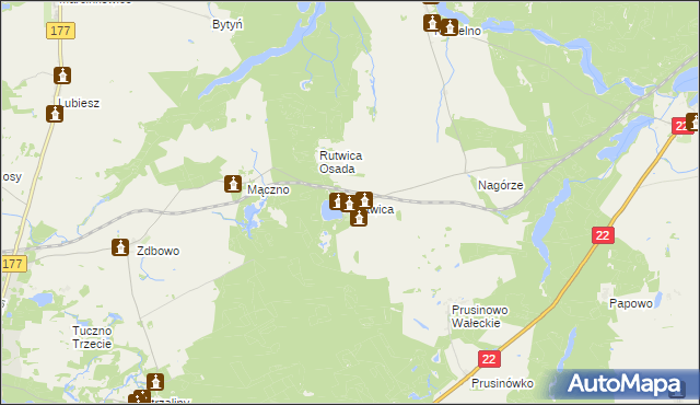 mapa Rutwica, Rutwica na mapie Targeo