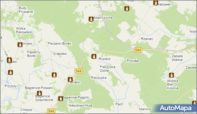 mapa Ruzieck, Ruzieck na mapie Targeo