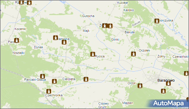 mapa Rycica, Rycica na mapie Targeo