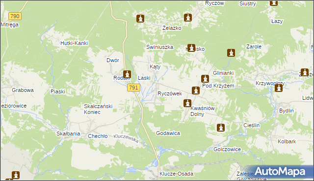 mapa Ryczówek, Ryczówek na mapie Targeo