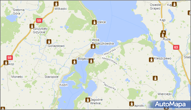 mapa Rydzewo gmina Miłki, Rydzewo gmina Miłki na mapie Targeo