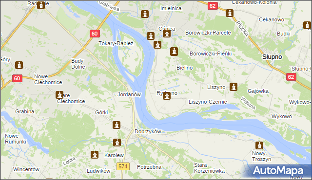 mapa Rydzyno, Rydzyno na mapie Targeo