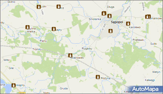 mapa Rygarby, Rygarby na mapie Targeo