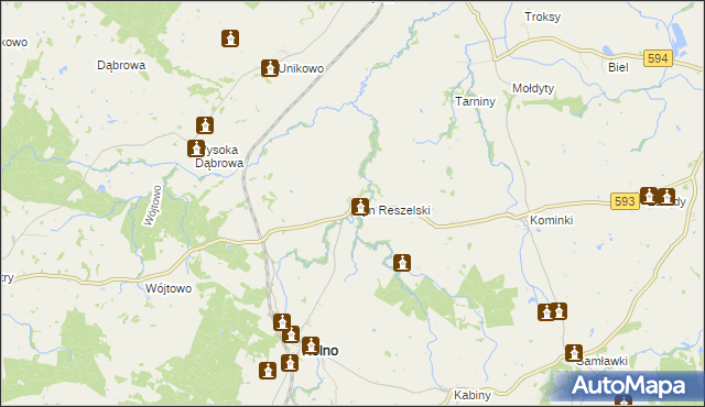 mapa Ryn Reszelski, Ryn Reszelski na mapie Targeo