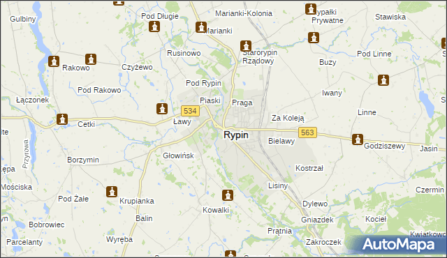 mapa Rypin, Rypin na mapie Targeo