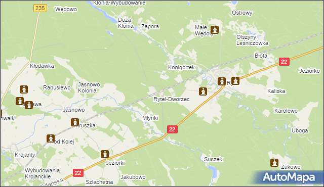 mapa Rytel-Nadleśnictwo, Rytel-Nadleśnictwo na mapie Targeo