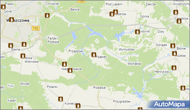 mapa Rząbiec, Rząbiec na mapie Targeo